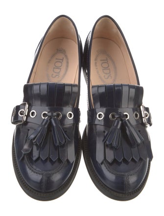 Tod's Leather Tassel Accents Loafers