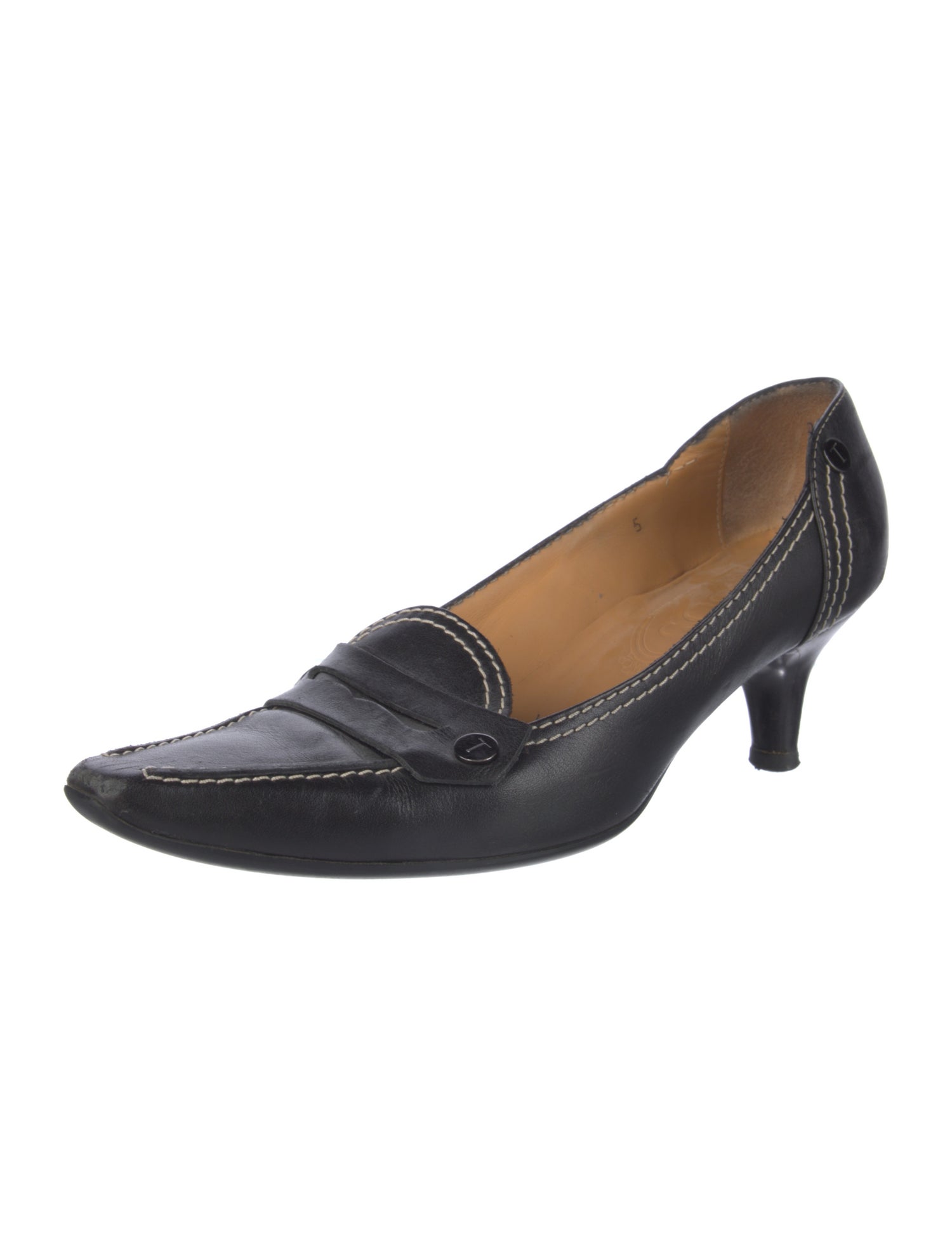 Tod's Leather Whipstitch Trim Pumps