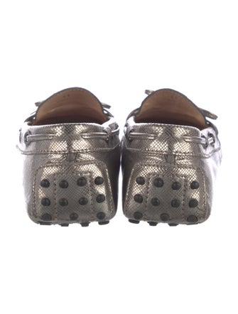 Tod's Leather Animal Print Loafers