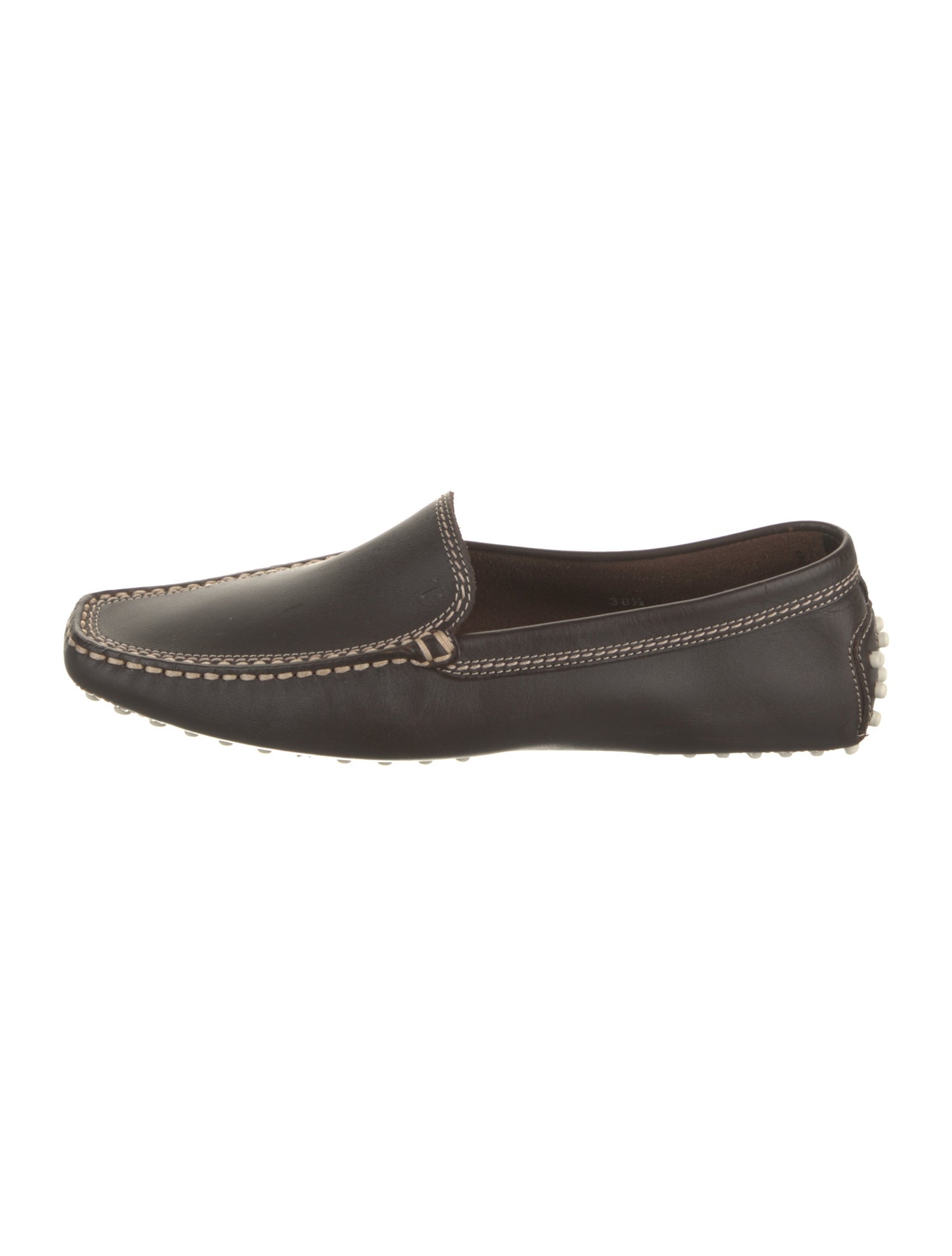 Tod's Leather Whipstitch Trim Loafers
