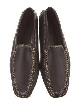Tod's Leather Whipstitch Trim Loafers