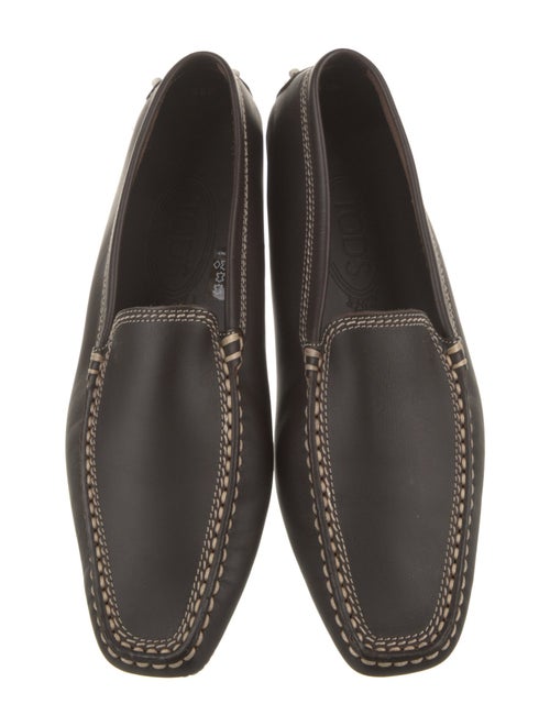 Tod's Leather Whipstitch Trim Loafers