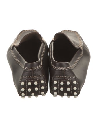 Tod's Leather Whipstitch Trim Loafers