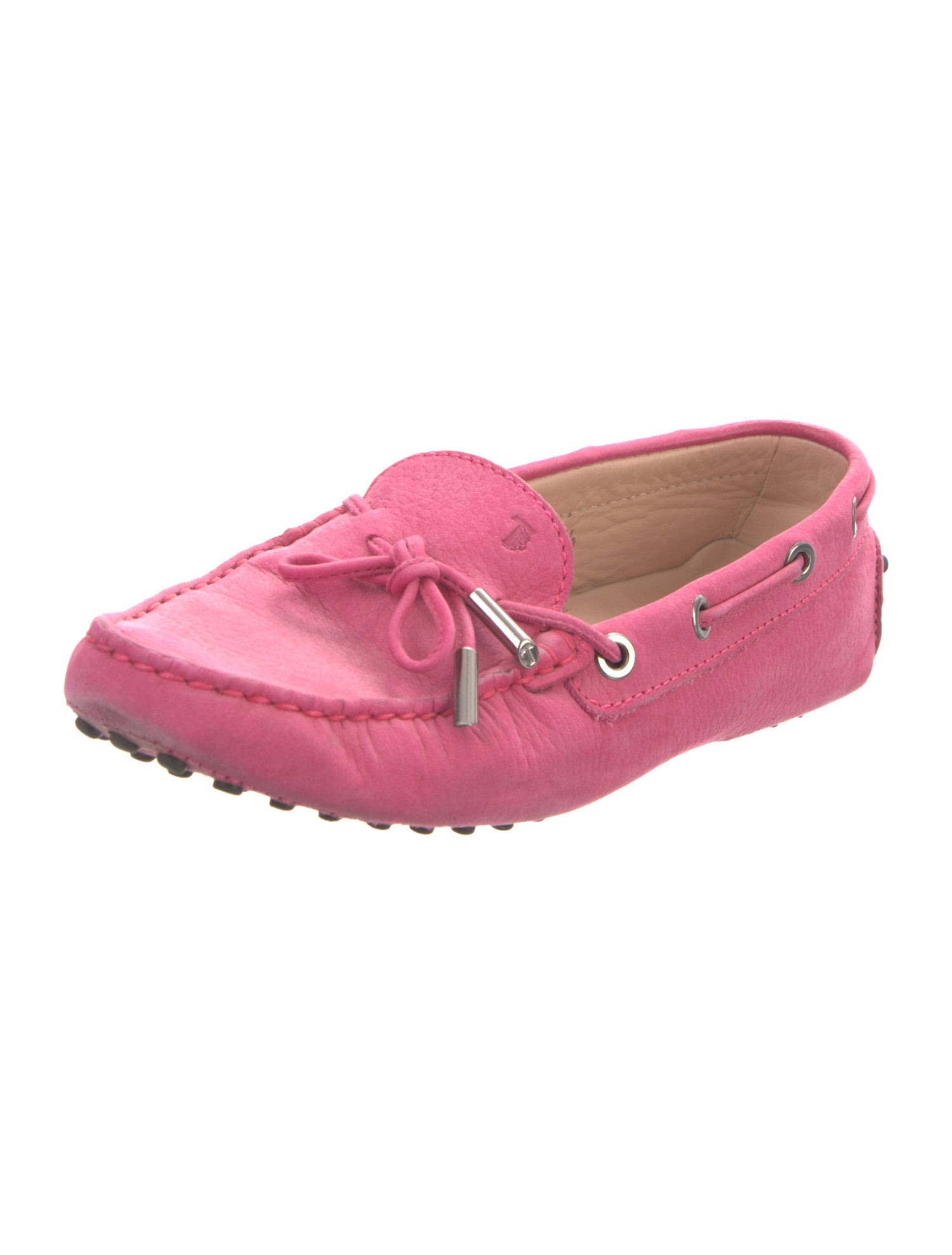 Tod's Suede Bow Accents Loafers