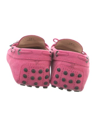 Tod's Suede Bow Accents Loafers