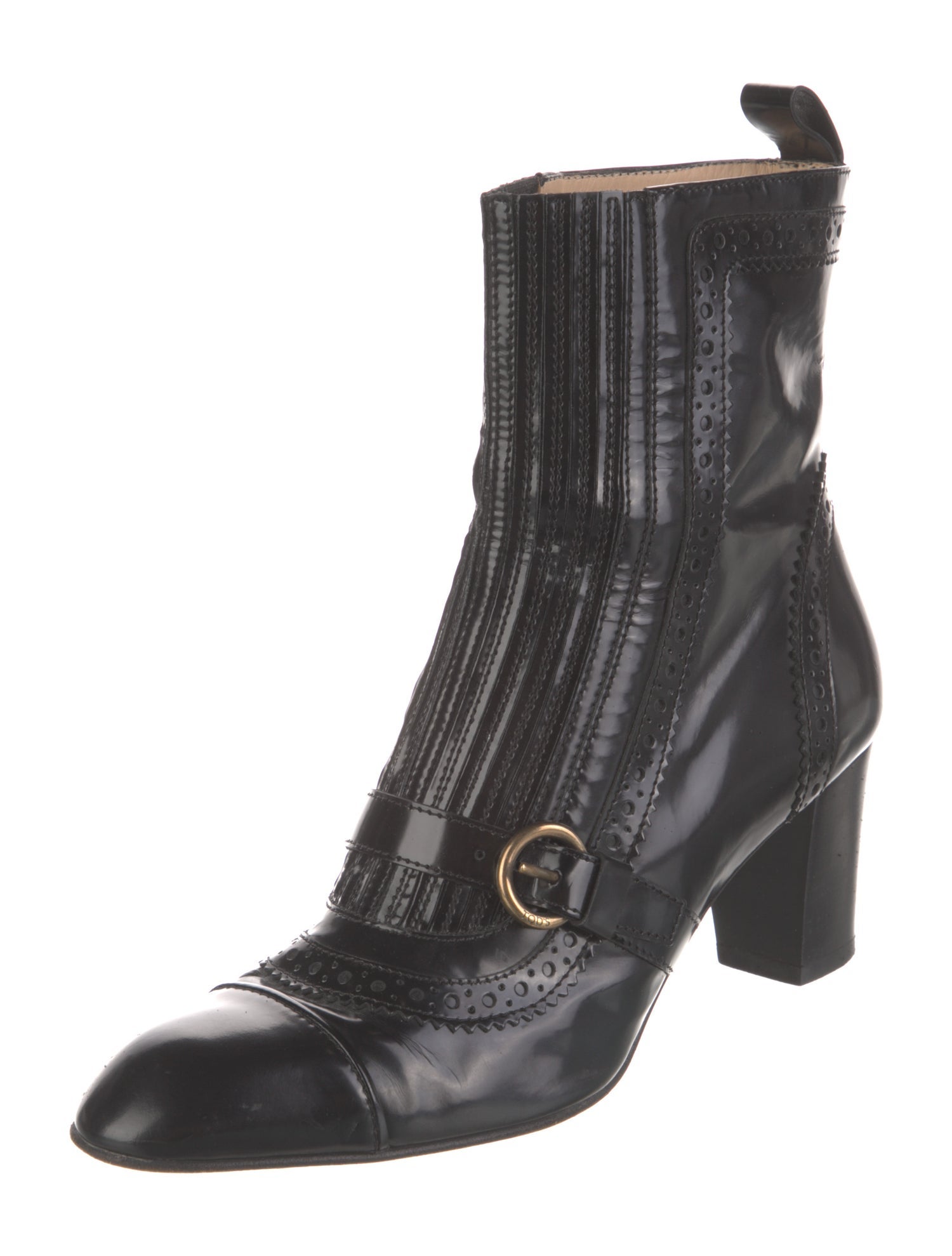Tod's Patent Leather Combat Boots