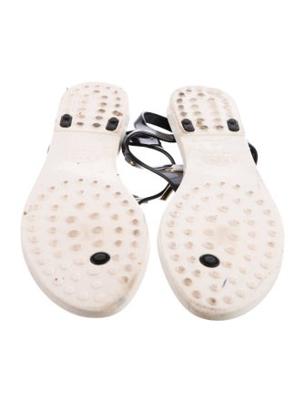 Tod's Rubber Tassel Accents T-Strap Sandals