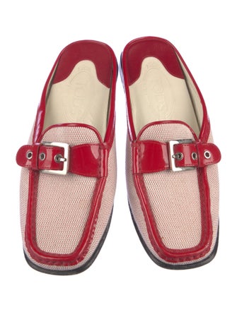 Tod's Patent Leather Colorblock Pattern Mules