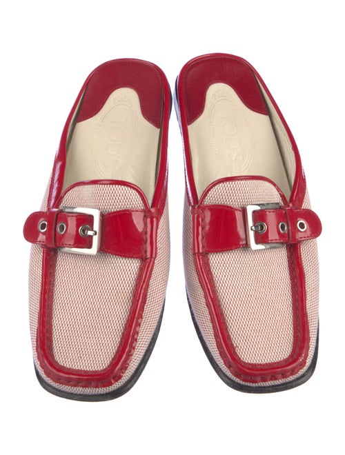 Tod's Patent Leather Colorblock Pattern Mules