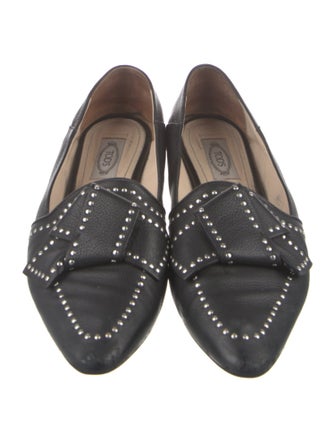 Tod's Leather Studded Accents Loafers