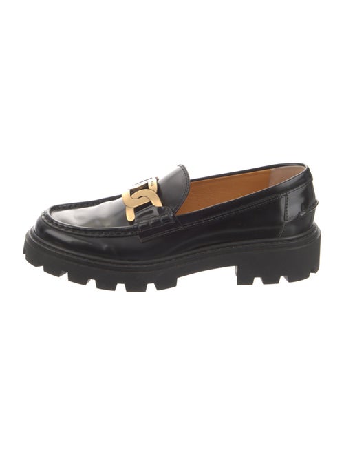 Tod's Leather Chain-Link Accents Loafers