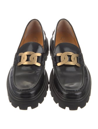 Tod's Leather Chain-Link Accents Loafers