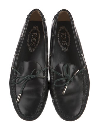 Tod's Leather Bow Accents Loafers