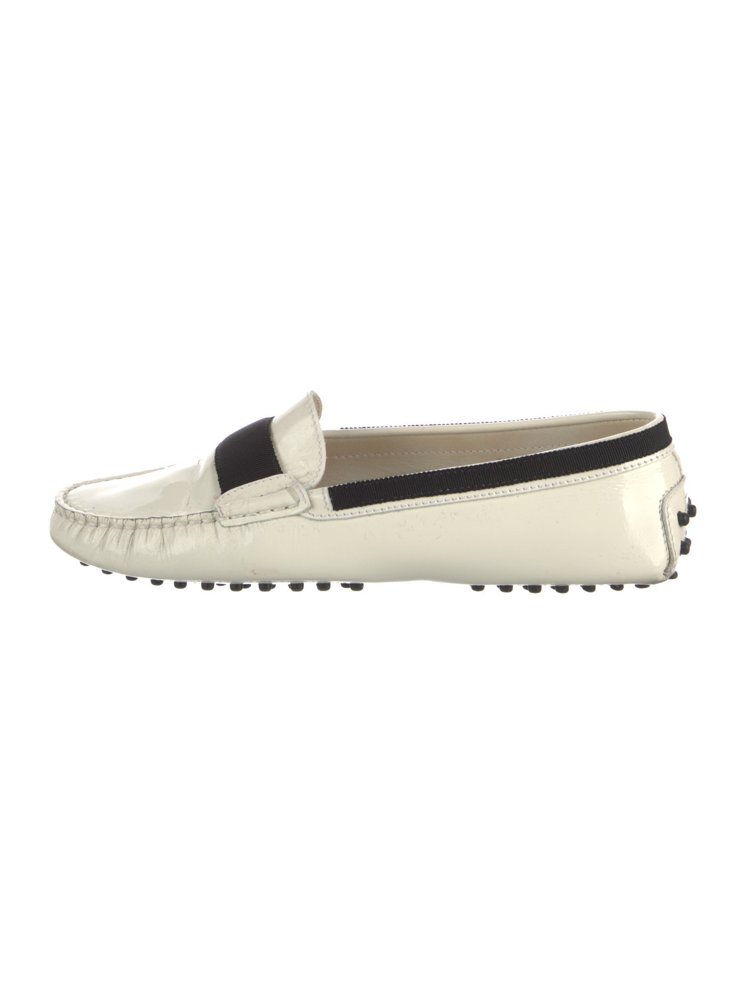 Tod's Patent Leather Colorblock Pattern Loafers