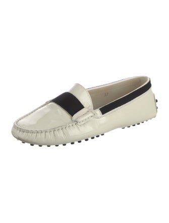 Tod's Patent Leather Colorblock Pattern Loafers