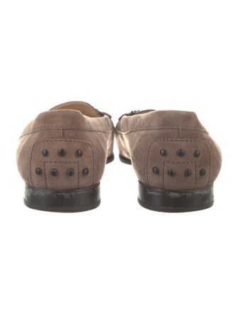 Tod's Suede Crystal Embellishments Loafers