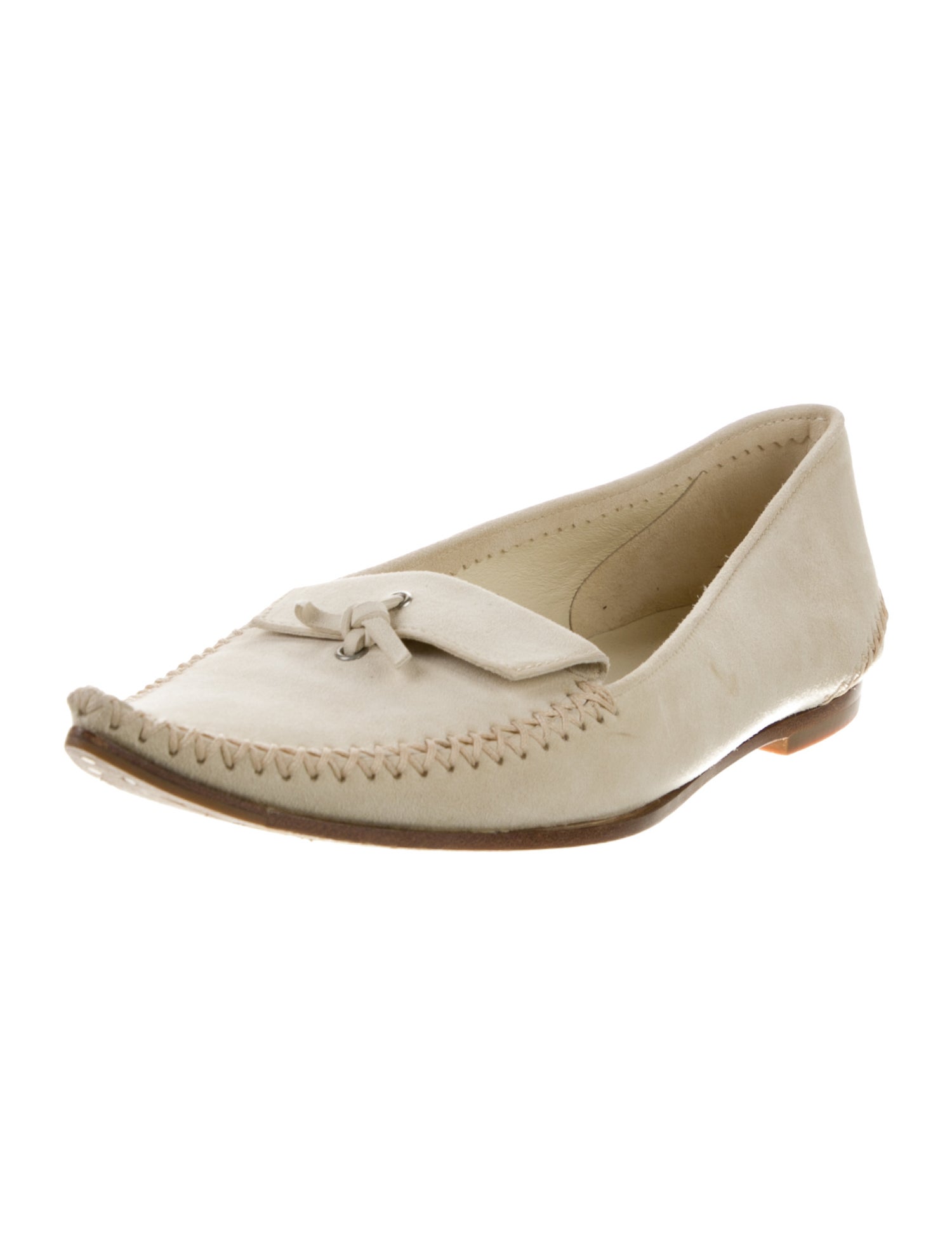 Tod's Suede Whipstitch Trim Loafers