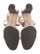 Tod's Leather Colorblock Pattern T-Strap Sandals