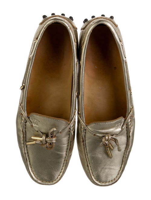 Tod's Leather Bow Accents Loafers