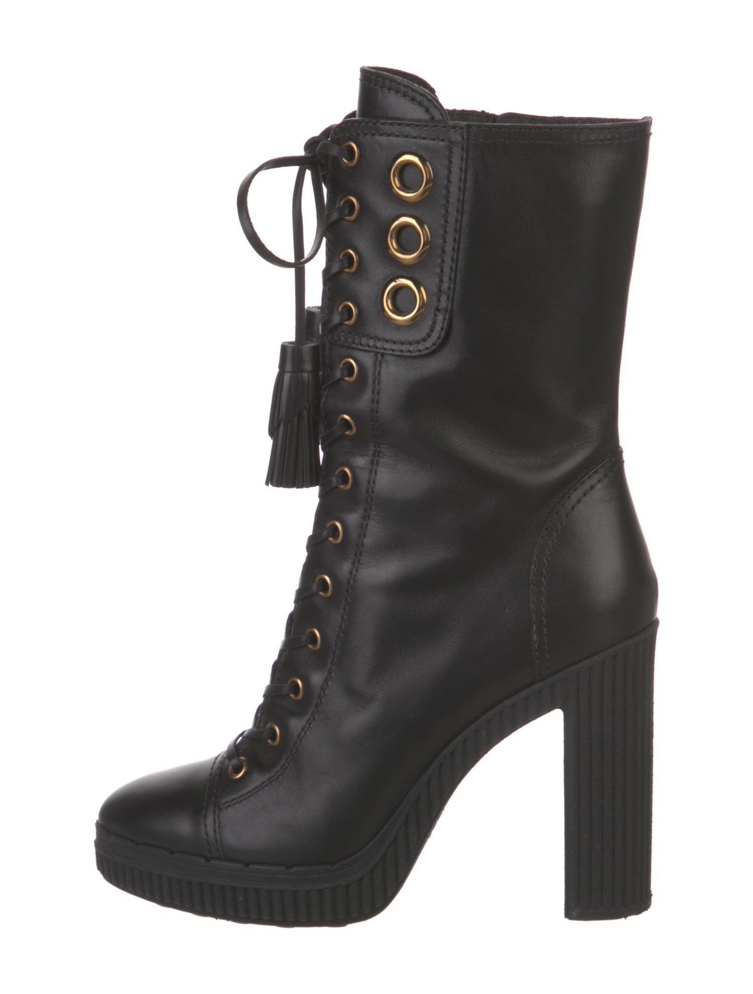 Tod's Leather Tassel Accents Lace-Up Boots