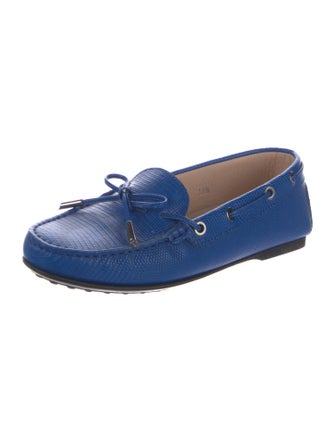 Tod's Leather Bow Accents Moccasins