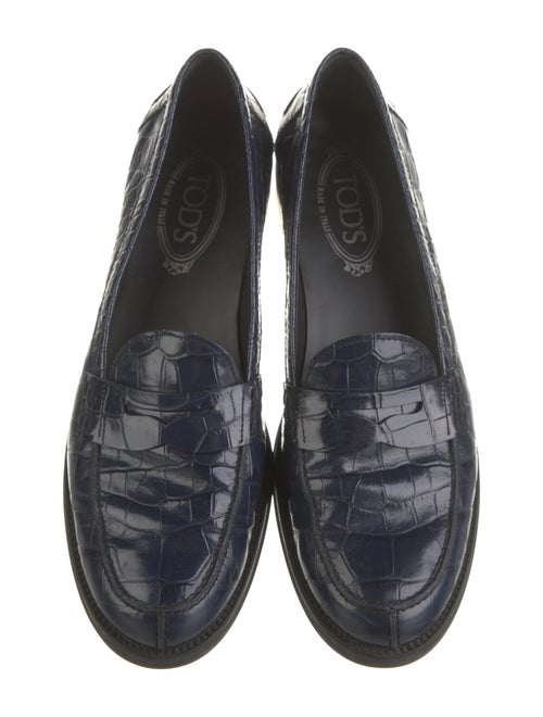 Tod's Crocodile Lasercut Accents Loafers