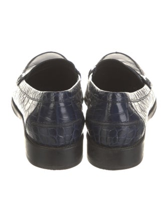Tod's Crocodile Lasercut Accents Loafers