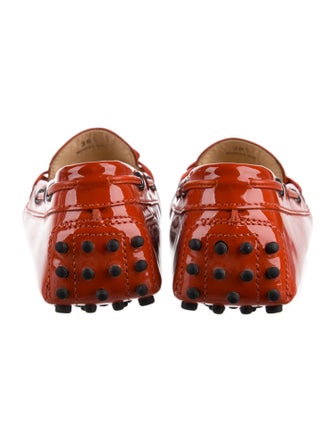 Tod's Patent Leather Bow Accents Loafers