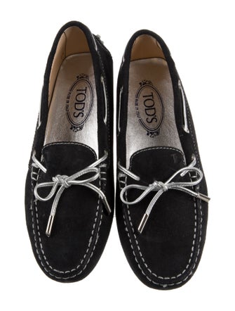 Tod's Suede Bow Accents Loafers