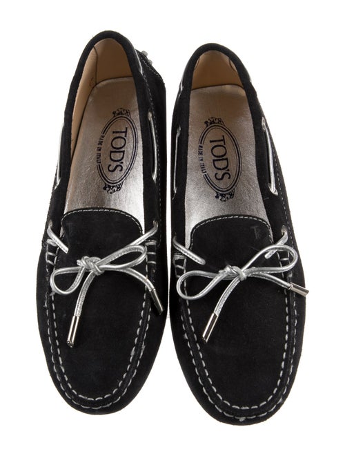 Tod's Suede Bow Accents Loafers