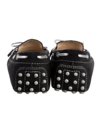 Tod's Suede Bow Accents Loafers