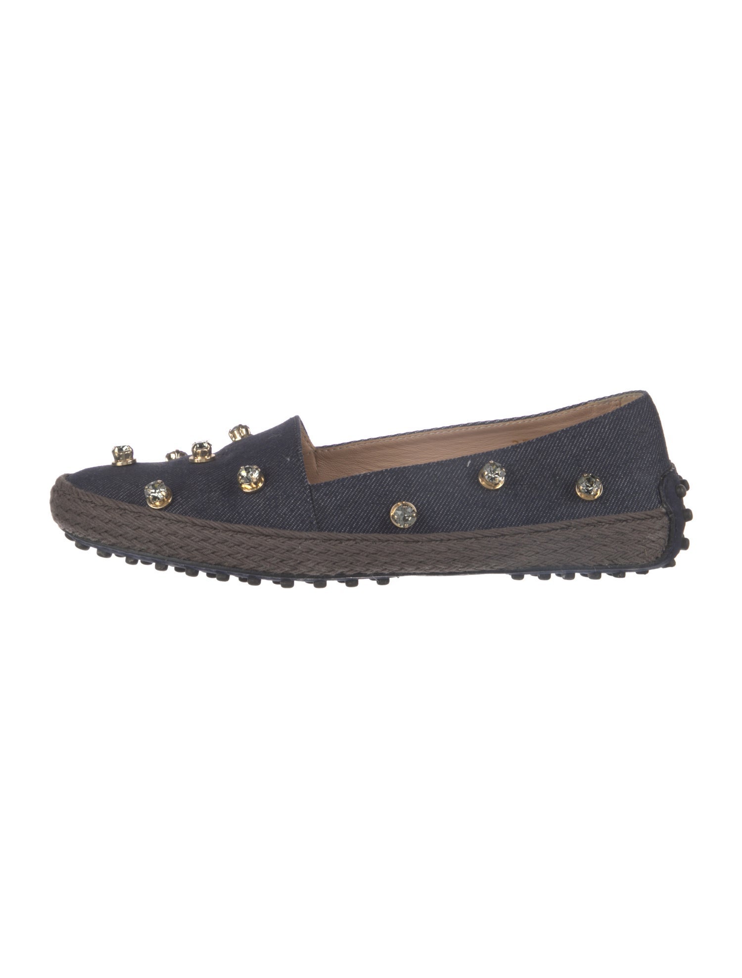 Tod's Denim Studded Accents Loafers