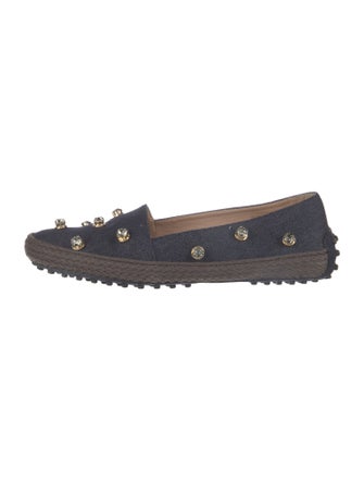 Tod's Denim Studded Accents Loafers