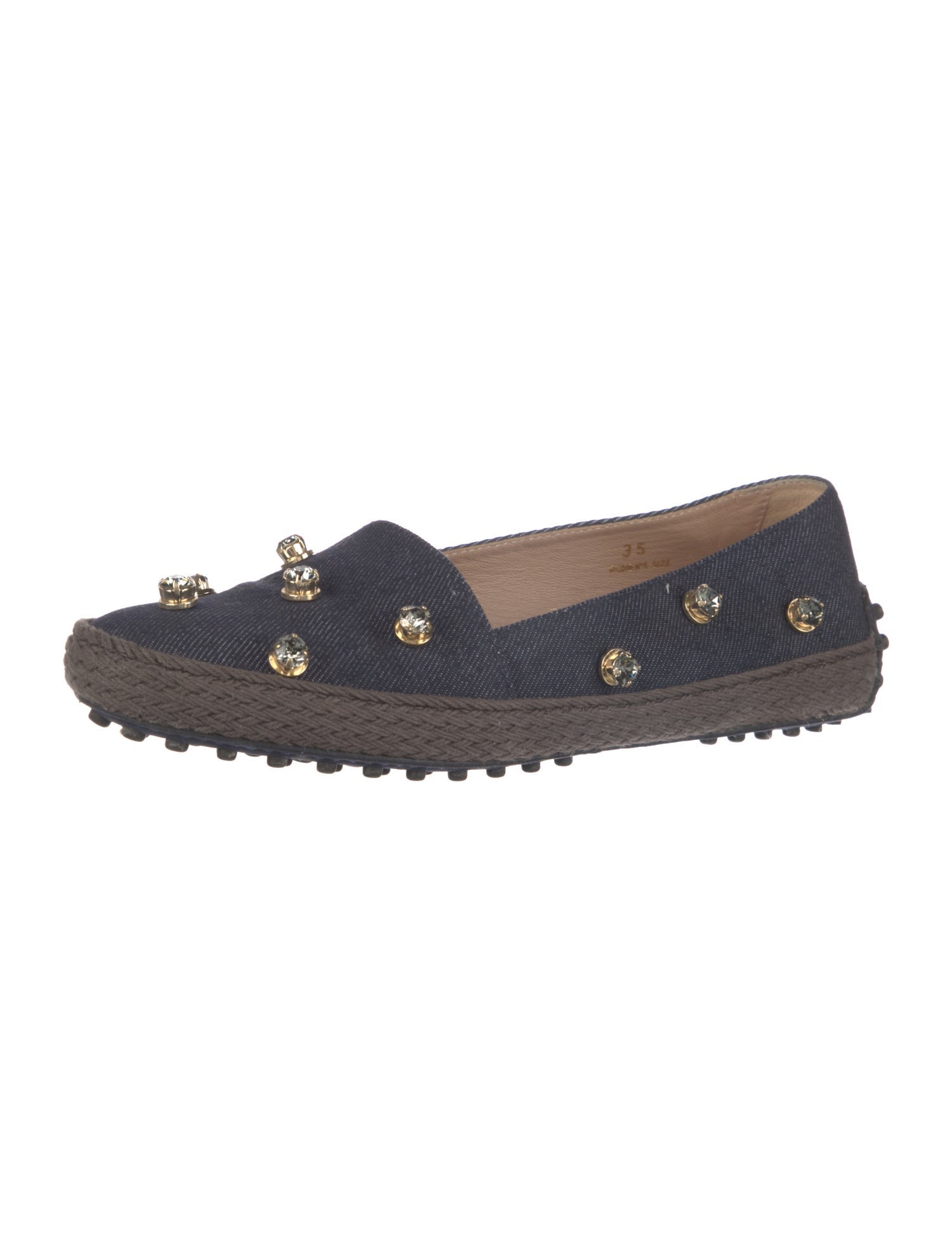 Tod's Denim Studded Accents Loafers