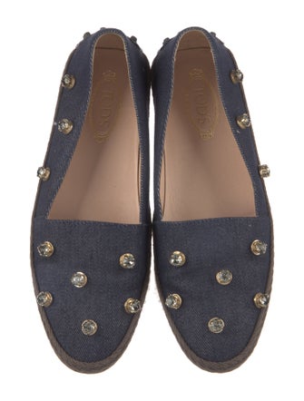 Tod's Denim Studded Accents Loafers