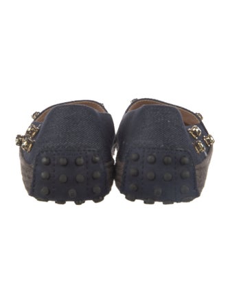 Tod's Denim Studded Accents Loafers