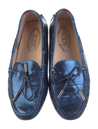 Tod's Leather Bow Accents Loafers