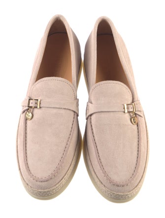 Tod's Suede Leather Trim Embellishment Loafers