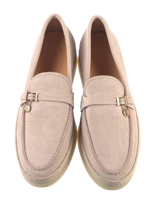Tod's Suede Leather Trim Embellishment Loafers