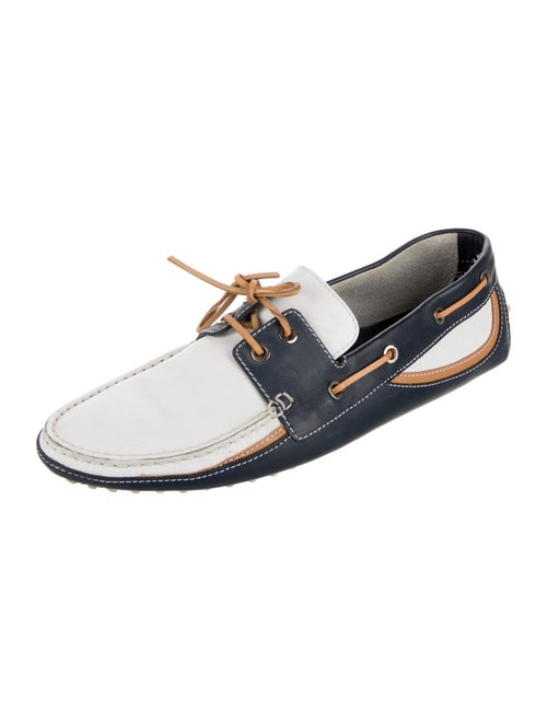 Tod's Leather Colorblock Pattern Moccasins