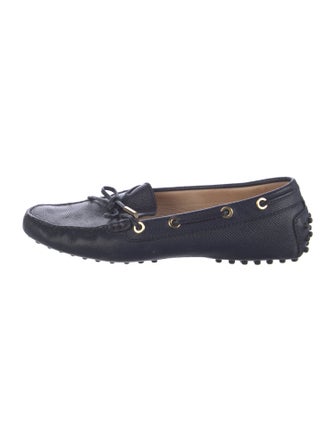 Tod's Leather Bow Accents Loafers