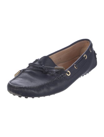 Tod's Leather Bow Accents Loafers