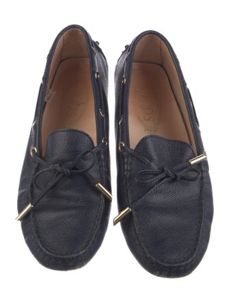 Tod's Leather Bow Accents Loafers