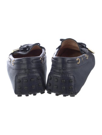 Tod's Leather Bow Accents Loafers