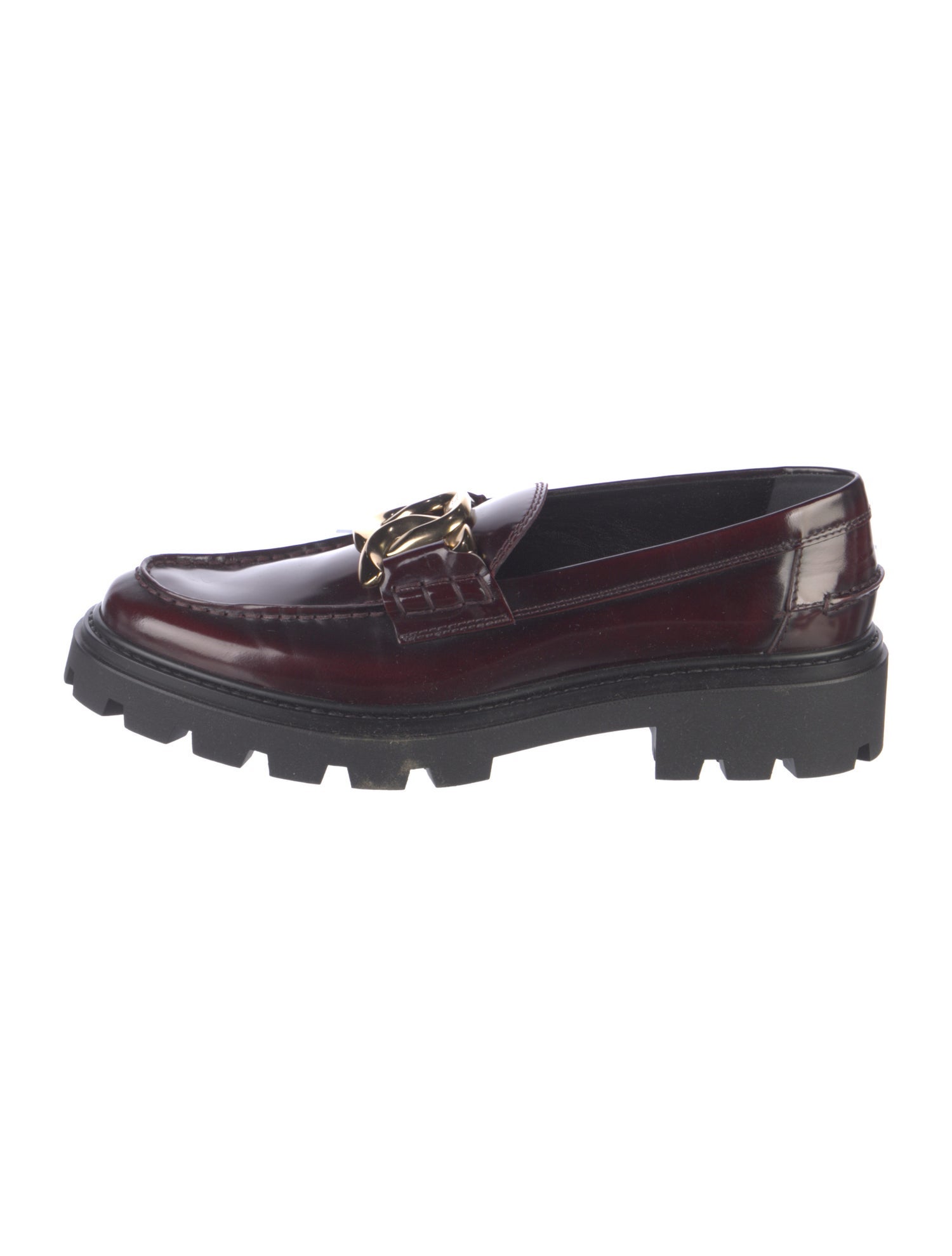 Tod's Leather Chain-Link Accents Loafers
