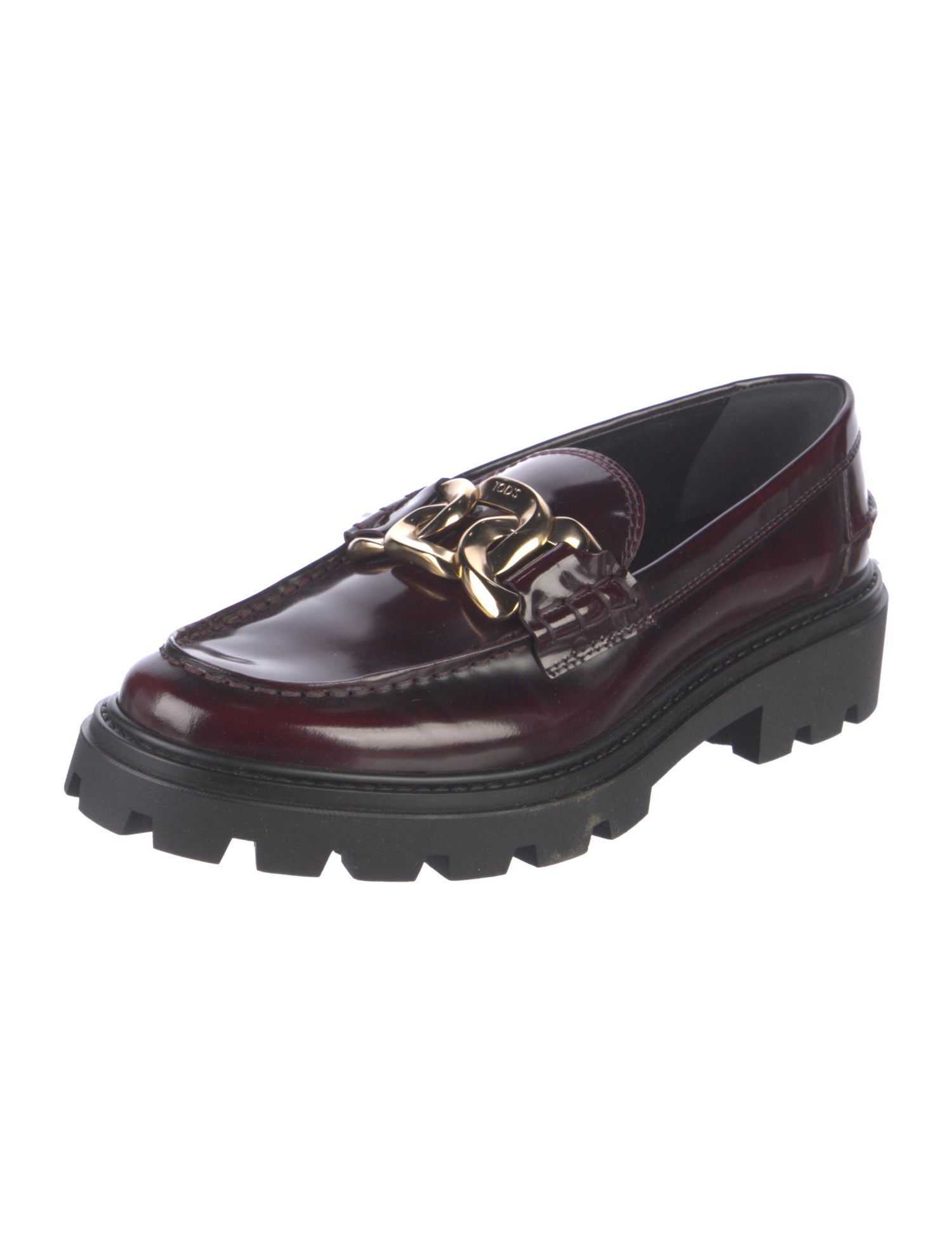 Tod's Leather Chain-Link Accents Loafers