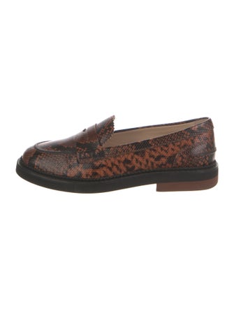 Tod's Leather Animal Print Loafers