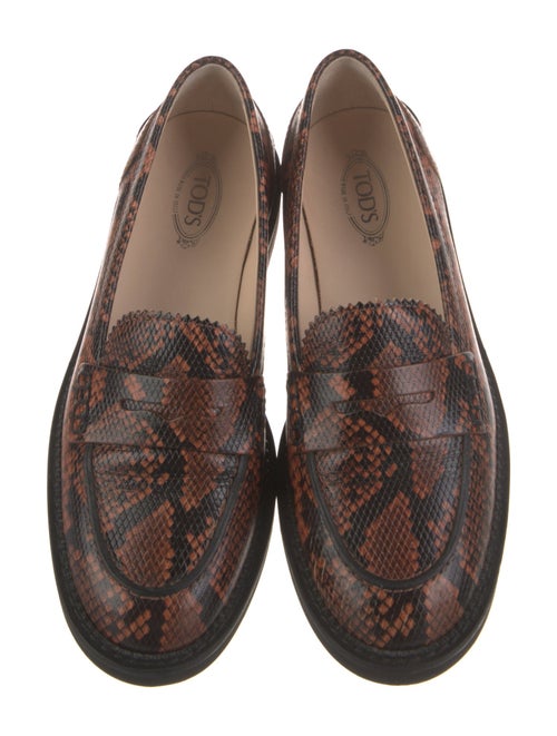 Tod's Leather Animal Print Loafers