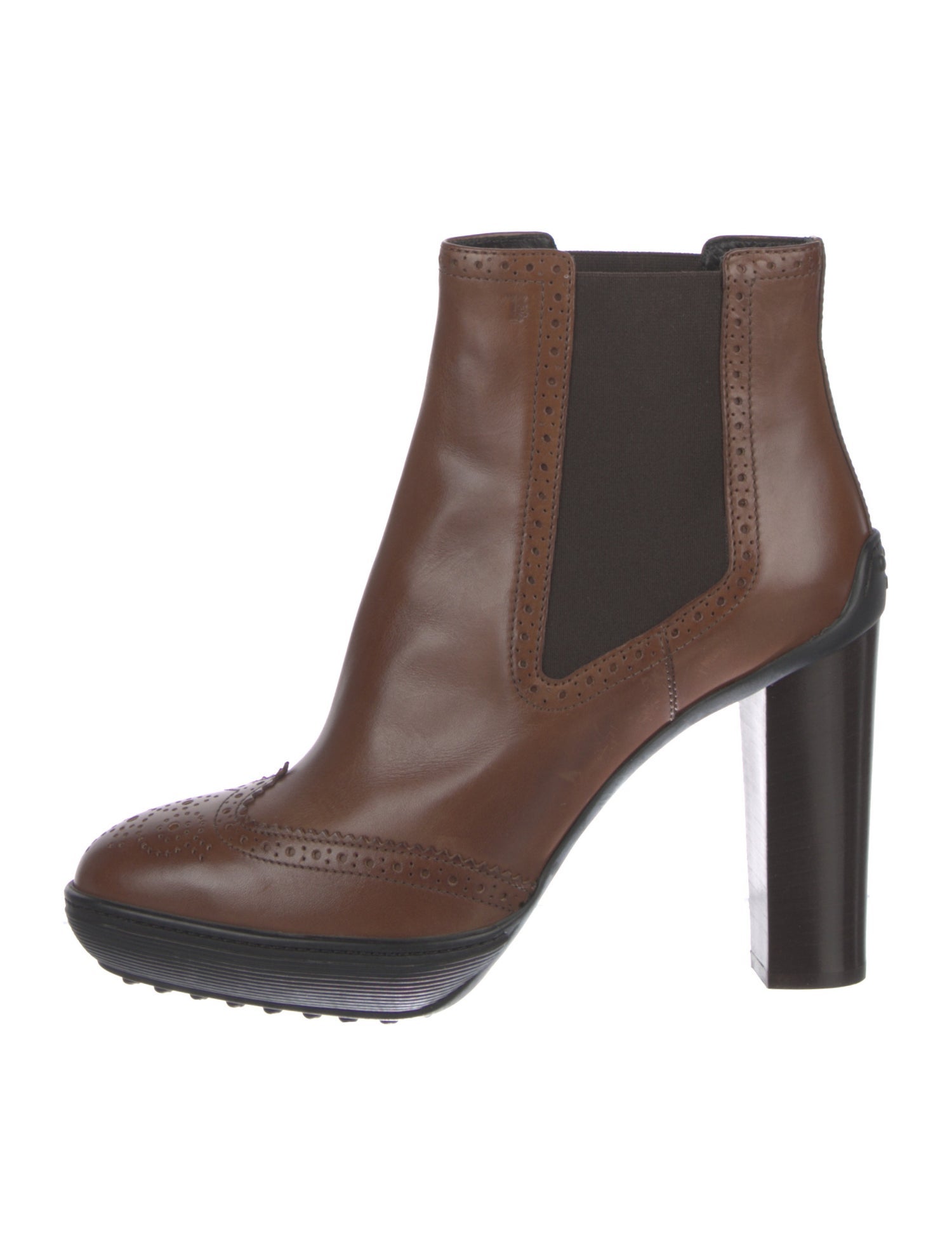 Tod's Leather Grosgrain Trim Chelsea Boots