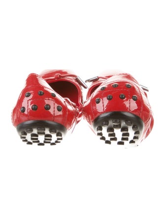 Tod's Patent Leather Bow Accents Ballet Flats